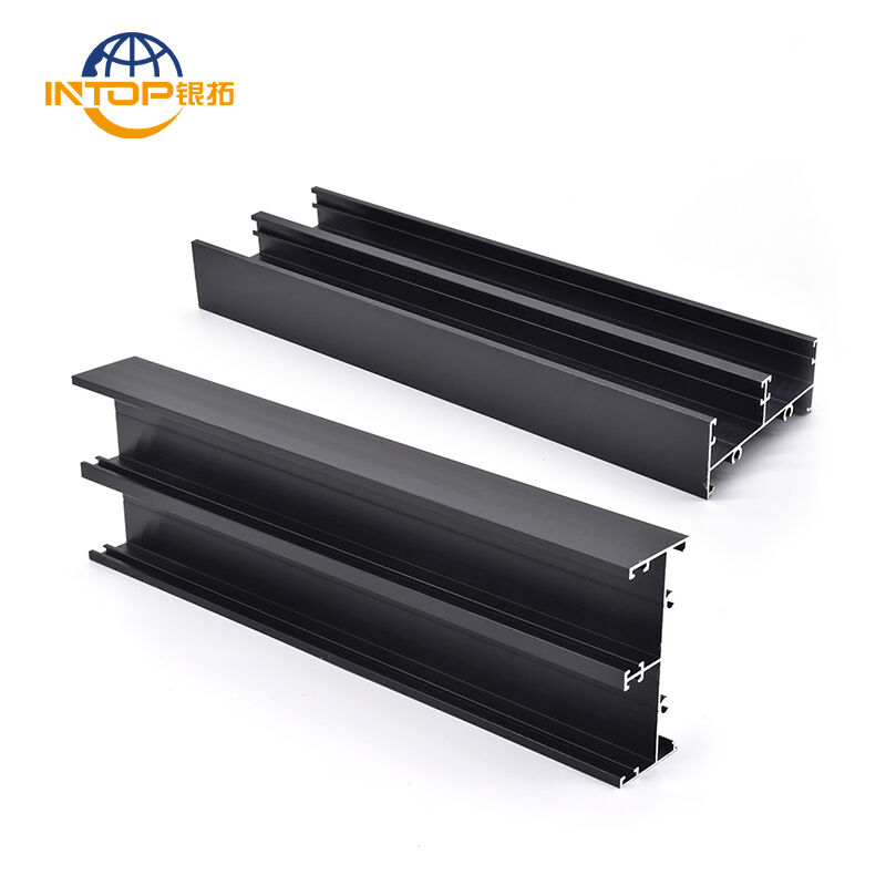 Black Anodized Sandblasting Window Aluminium Profile 6063-T5 for Doors